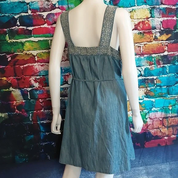 Chambray Ashley Wash Cotton Mini Dress in Ashley Wash XL 14 16 NWT - Picture 2 of 5